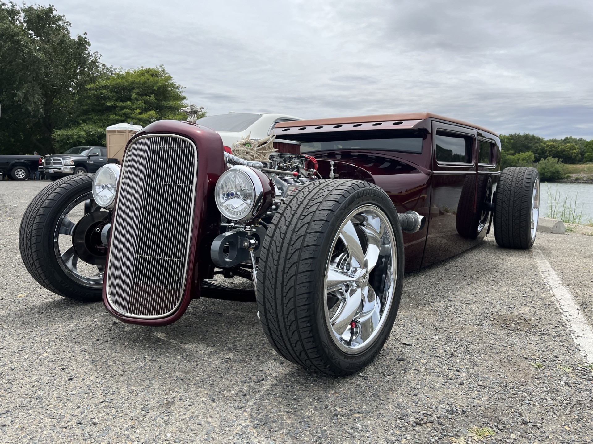 Custom burgundy hot rod