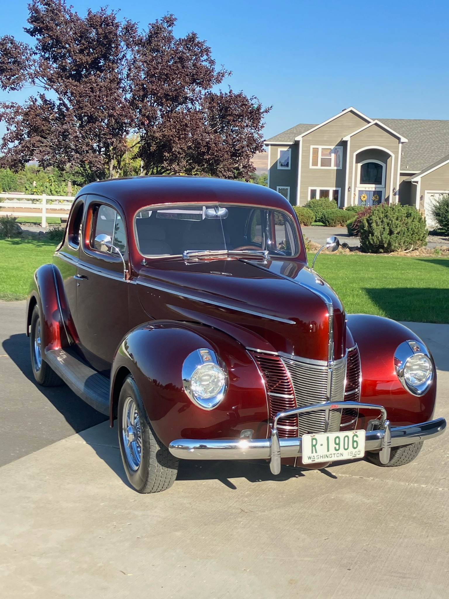Burgundy 1940 classic automobile